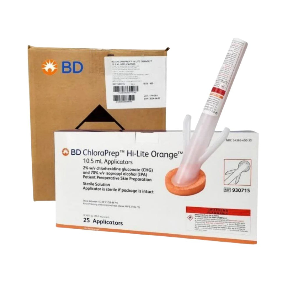 BD 930715 ChloraPrep Hi-Lite Orange 10.5mL Applicators Case of 100