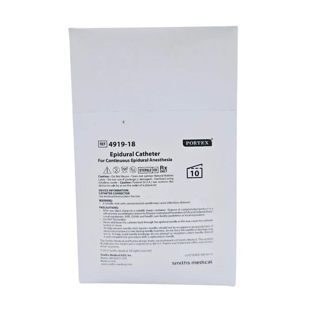 Portex 4919-18 Epidural Catheter Box of 10 Portex