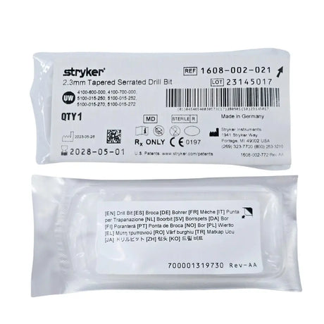 Stryker 1608-002-021 2.3mm Tapered Serrated Drill Bit Stryker