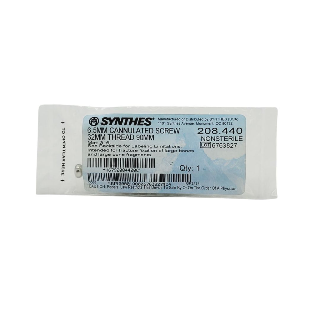 Synthes 208.440 6.5mm Cannulated Screw 32mm Thread 90mm