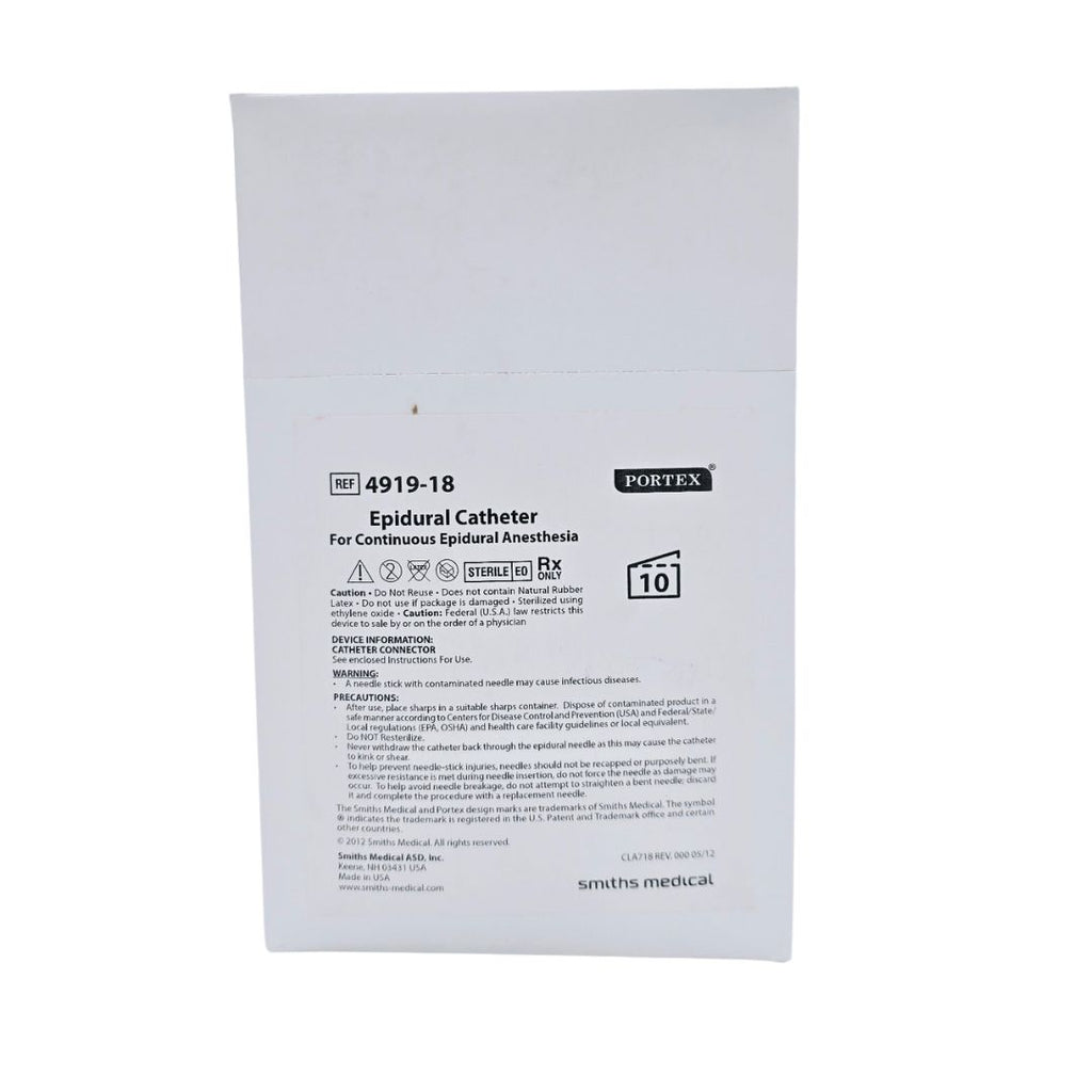 Portex 4919-18 Epidural Catheter Box of 10