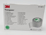 3M 1527-1 Transpore Surgical Tape  1in x 10yd Transparent Latex Free BX 12 3M