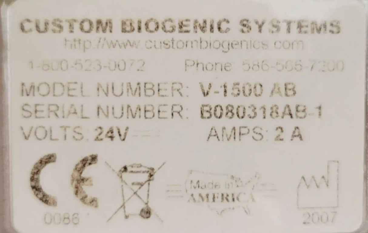 Custom BioGenic Systems CBS V1500-AB 2300 Series Isothermal Freezer 30 Liters Custom BioGenic Systems