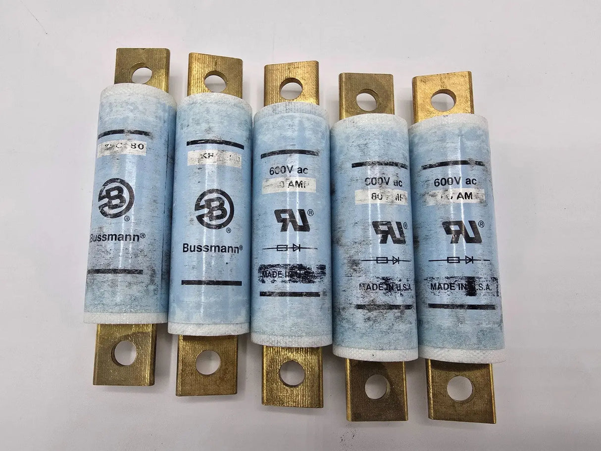 Cooper Bussmann KBC-80 Rectifier Fuse 600V AC 80A Bolt-Down Pack of 5 Cooper Bussmann