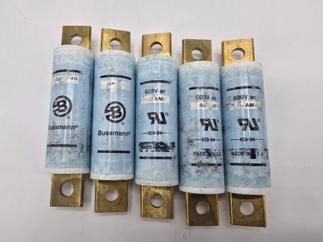 Cooper Bussmann KBC-80 Rectifier Fuse 600V AC 80A Bolt-Down Pack of 5 Cooper Bussmann
