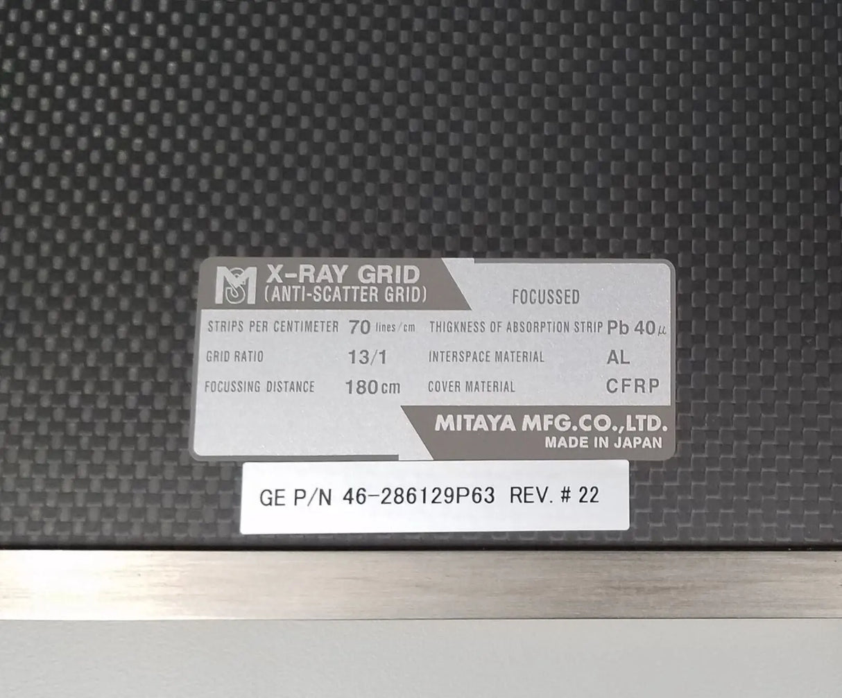 GE 46-286129P63 Anti-Scatter Imaging Grid 180cm GE