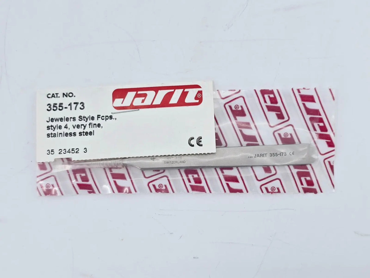 Jarit 355-173 Jeweler Forceps Style 4 Very Fine 4-1/4" NEW Jarit