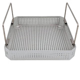 Small Square Surgical Instrument Sterilization Case with Handles 10 x 10 x 2 Primis Medical