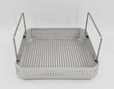 Small Square Surgical Instrument Sterilization Case with Handles 10 x 10 x 2 Primis Medical