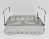 Small Square Surgical Instrument Sterilization Case with Handles 10 x 10 x 2 Primis Medical