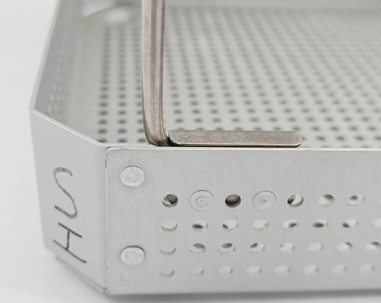 Small Square Surgical Instrument Sterilization Case with Handles 10 x 10 x 2 Primis Medical