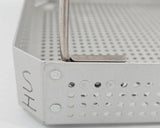 Small Square Surgical Instrument Sterilization Case with Handles 10 x 10 x 2 Primis Medical