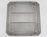 Small Square Surgical Instrument Sterilization Case with Handles 10 x 10 x 2 Primis Medical