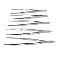 Tweezers 1 x 2 Teeth Straight 5-1/2" Stainless Steel Lot of 5 Unbranded