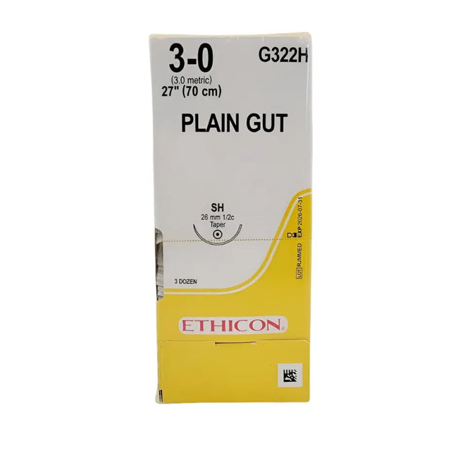 Ethicon G322H 3-0 Plain Gut Yellowish Tan 1 x 27" Box of 36 Ethicon