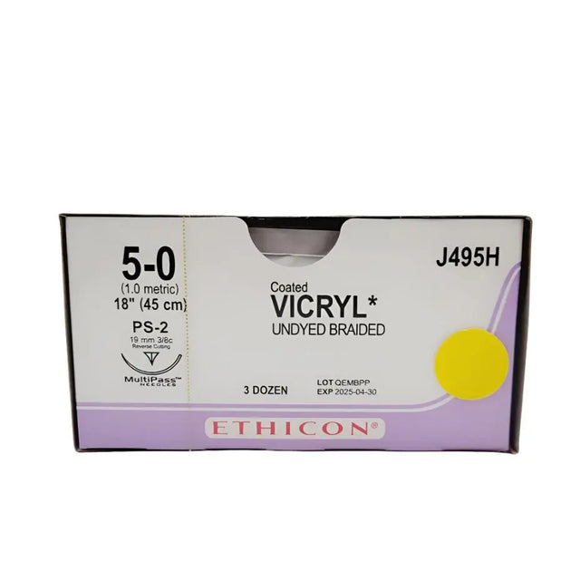 Ethicon J495H 5-0 Coated Vicryl Undyed 1 x 18" PS-2 36 BX Ethicon