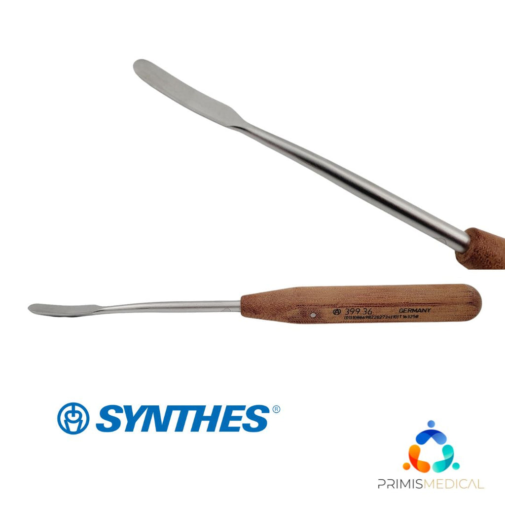 Synthes 399.36 Periosteal Elevator 6mm Curved Blade Round Edge Orthopedic 7-3/8"