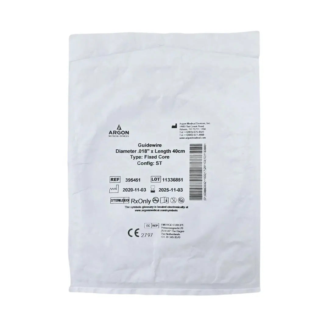 Argon Medical 395451 Fixed Core Straight Guidewires Angio 0.018" x 40CM Argon Medical