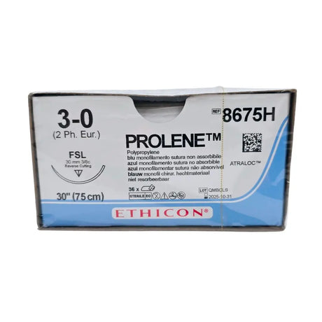 Ethicon 8675H 3-0 PROLENE BLUE 1X30" FSL Box of 36 Ethicon