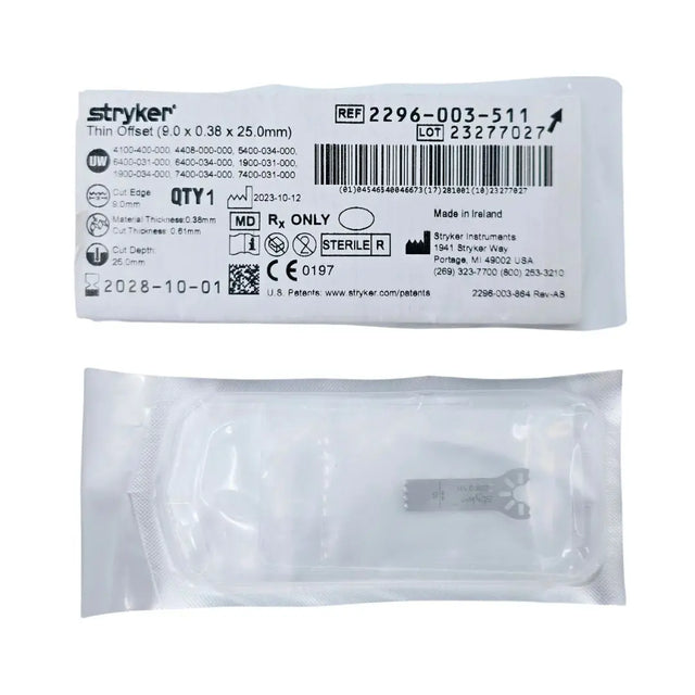 Stryker 2296-003-511 Thin Offset Sagittal Saw Blade 9.0 x .38 x 25mm Stryker