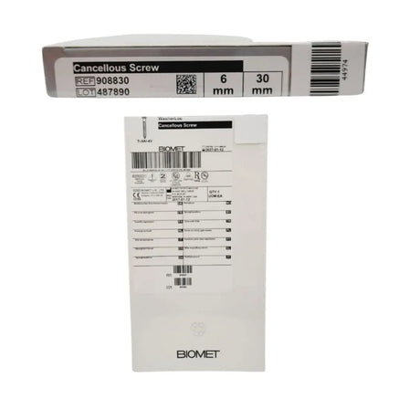 Biomet 908830 Ti-6AI-4V WasherLoc Cancellous Screw 6mm x 30mm Biomet