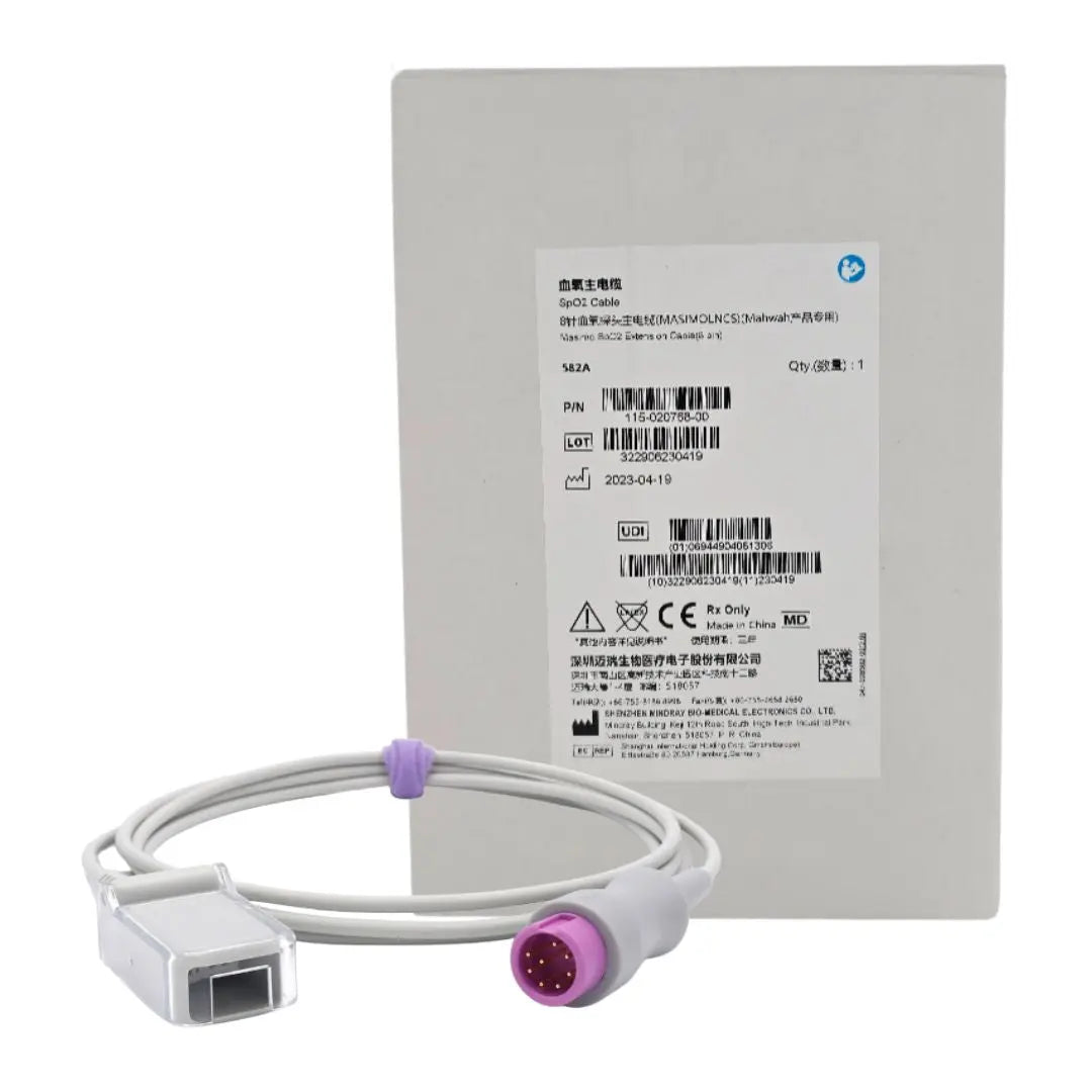 Shenzen Mindray 115-020768-00 SpO2 Cable Masimo Extension Cable (8 Pin) Primis Medical