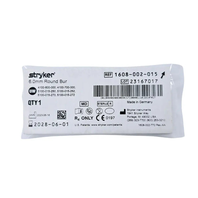 Stryker 1608002015 6.0mm Round Bur Stryker