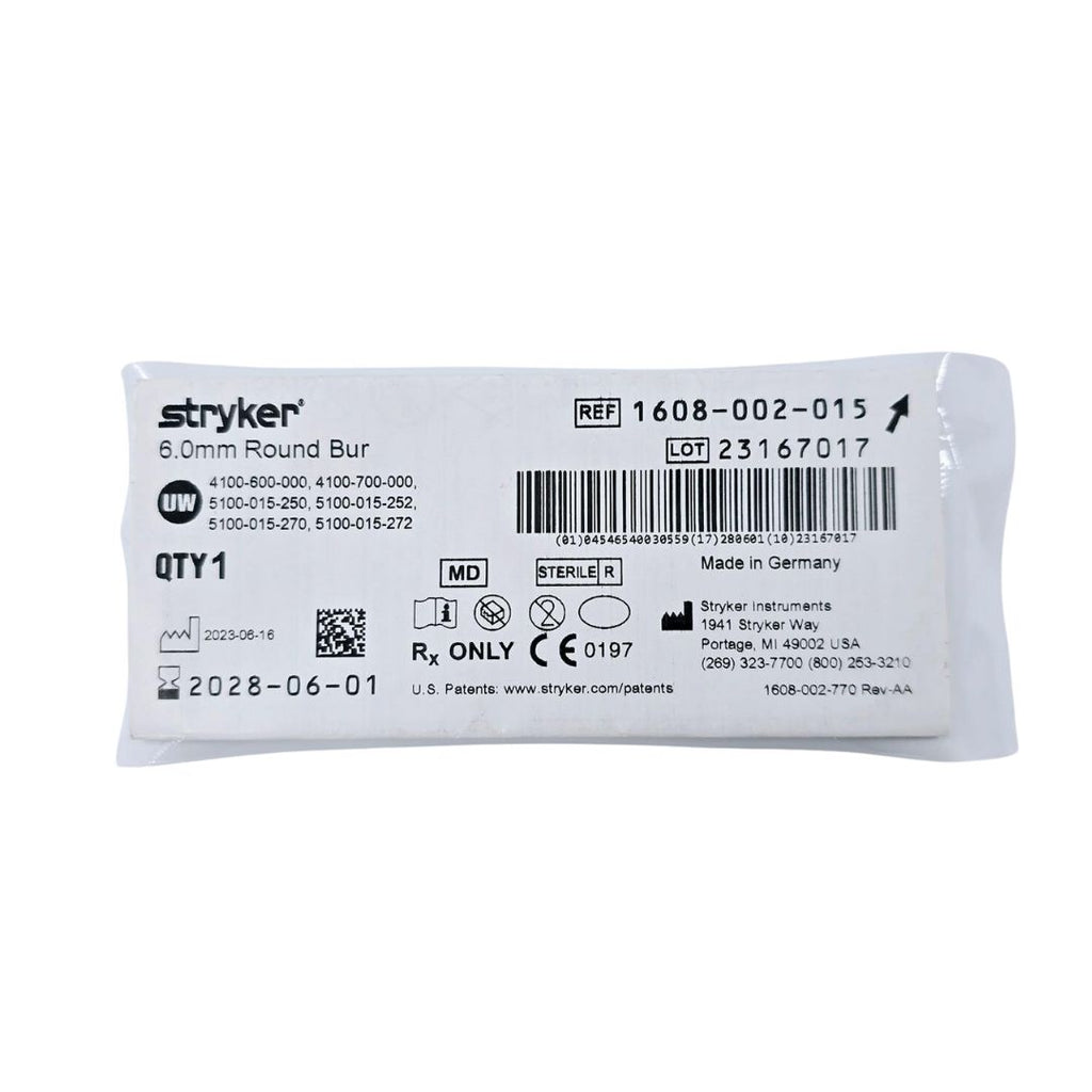 Stryker 1608002015 6.0mm Round Bur