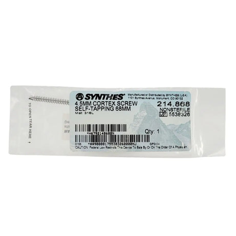 Synthes 214.868 4.5mm Cortex Screw Self-Tapping 68mm Synthes