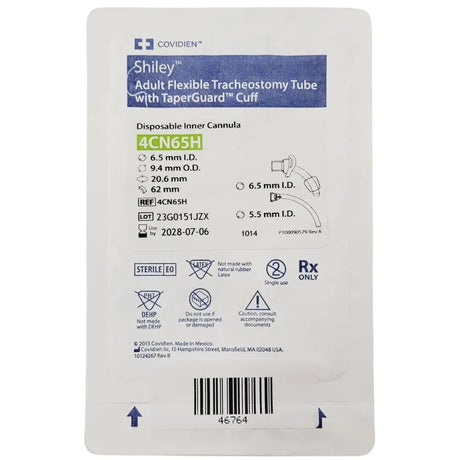 Covidien 4CN65H Adult Flexible Tracheostomy Tube w/ Taperguard Cuff Covidien