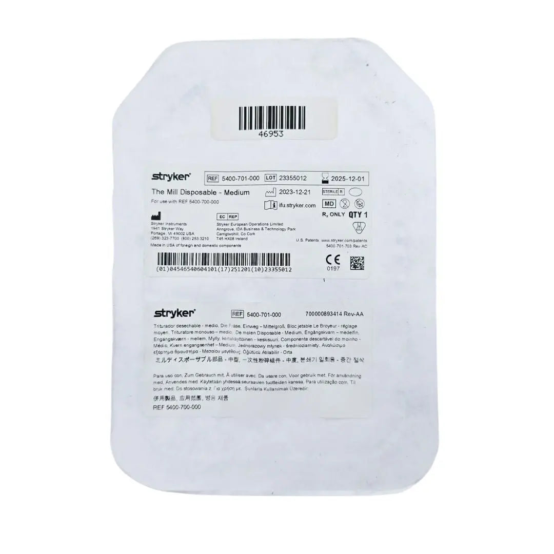 Stryker 5400-701-000 The Mill Disposable - Medium Stryker