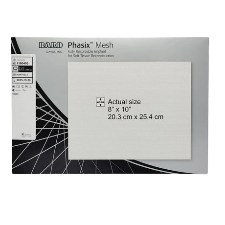 Bard 1190400 Phasix Mesh Fully Resorbable Implant 8" x 10" Bard