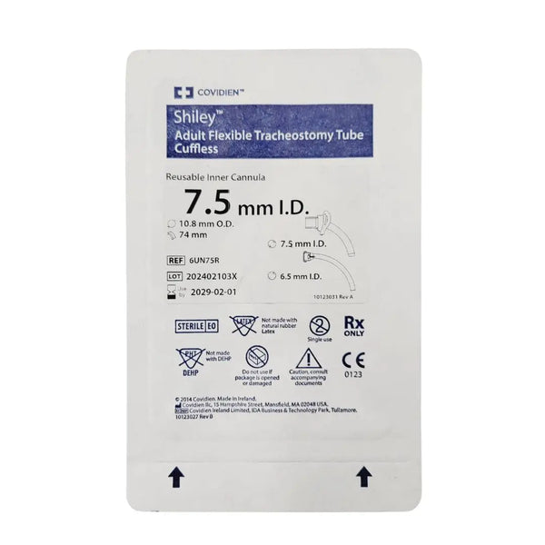 6UN75R Covidien Adult Flexible Tracheostomy Tube Cuffless Inner
