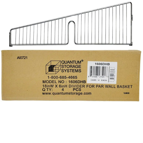 Quantum Storage Systems 1606DHB Wire Basket Divider Chrome Finish 16" x 6" 4/BX Quantum Storage Systems