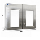 Industrial Stainless Steel Passthrough Cabinet w/Glass Doors Restaurant Wine Bar Primis Medical