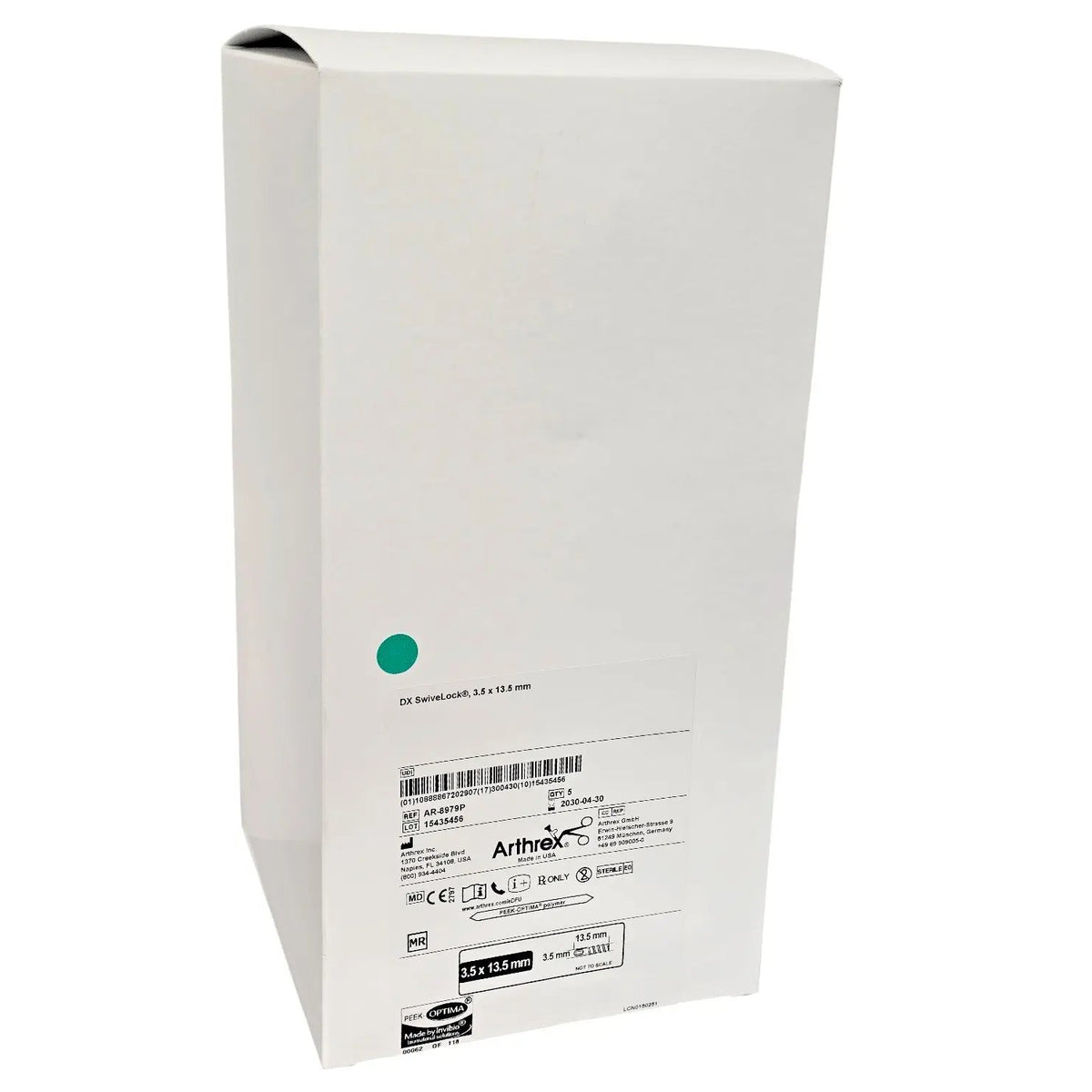 Arthrex AR-8979P SwiveLock DX Anchor 3.5×13.5mm, Sterile Implant ...