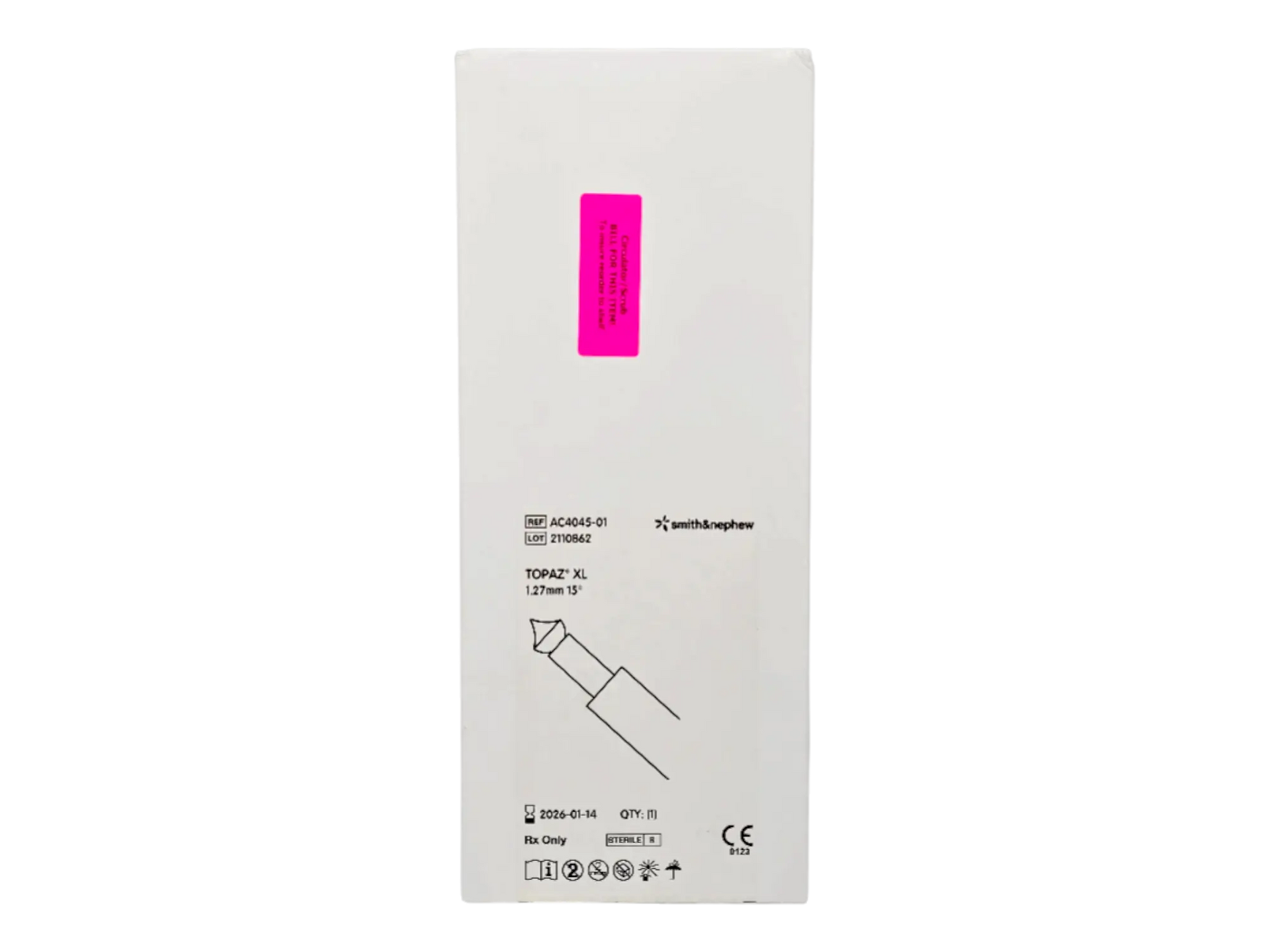 Smith & Nephew AC4045-01 Topaz XL RF Wand 1.27mm 15° w/ Integrated