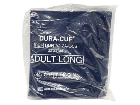 GE Critikon DUR-A2-2A-L-5S Dura-Cuf Blood Pressure Cuff Adult Long 23-33cm EACH GE