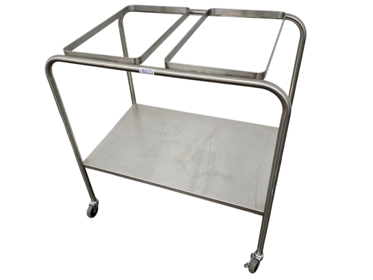 Blickman 7808SSC Stainless Steel Dual Basin Instrument Cart w/ Baskets and Pans Primis Medical