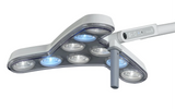 Waldmann TRIANGO LED 100-1 F Minor Procedure Light, battery, 100,000 lux/1M, 4300K, CRI >96, four dimming levels. With roller stand. Waldmann Lighting