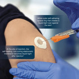 DropSafe 1-3/8" Diameter film & foam round white sterile pre-injection adhesive strip HTL-STREFA