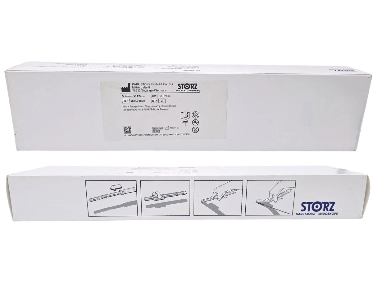 Karl Storz 28164FDG-S Bipolar Forceps Insert Sterile Sharp Arrow Tip 3.4mm × 20cm Karl Storz