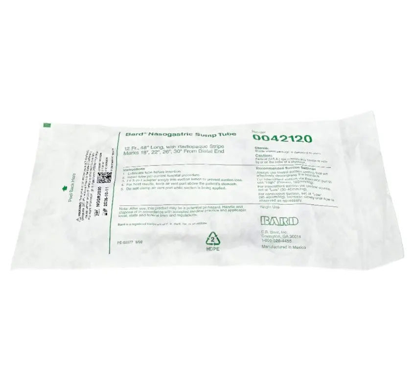 Bard 0042120 Nasogastric Sump Tube 12Fr x 48" Dual-Lumen PVC Sterile Bard