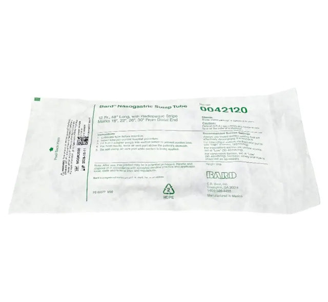 Bard 0042120 Nasogastric Sump Tube 12Fr x 48" Dual-Lumen PVC Sterile Bard