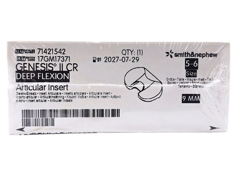 Smith & Nephew 71421542 Genesis II 9mm Cruciate Retaining Deep Flexion Insert Size 5-6 Smith & Nephew, Inc.