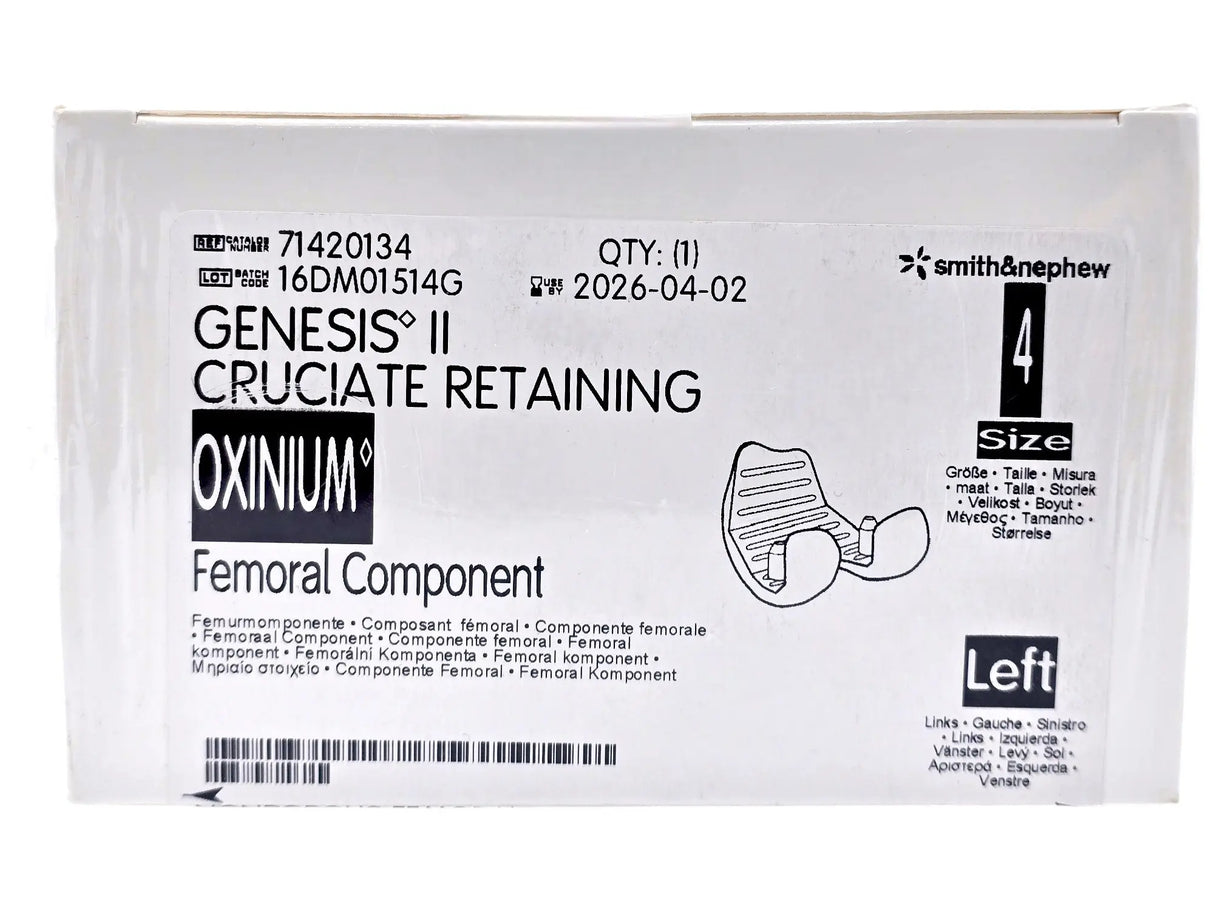Smith & Nephew 71420134 Genesis II Oxinium Femoral Size 4 Left Smith & Nephew, Inc.