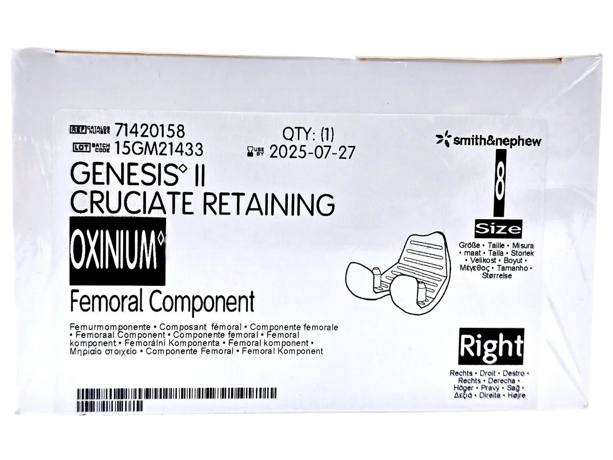 Smith & Nephew 71420158 Genesis II Oxinium Femoral Size 8 Right Smith & Nephew, Inc.