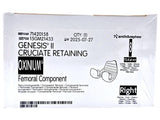 Smith & Nephew 71420158 Genesis II Oxinium Femoral Size 8 Right Smith & Nephew, Inc.