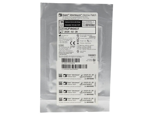 Bard Ventralex 0010302 Hernia Patch 6.4cm Medium Circle with Strap Bard