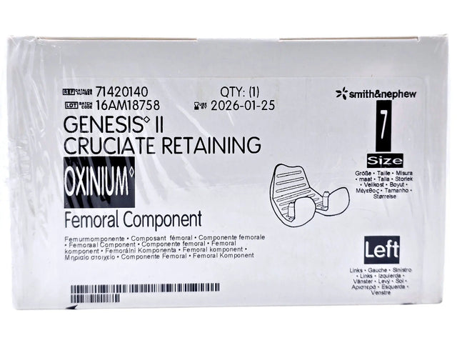 Smith & Nephew 71420140 Genesis II Oxinium Femoral Size 7 Left Smith & Nephew, Inc.